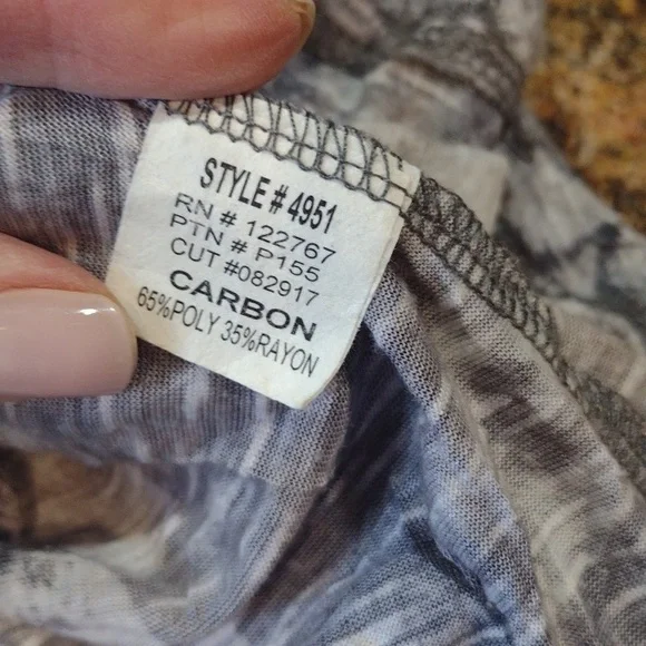 David Cline Gray and Taupe Long Sleeve Blouse - Picture 7 of 9